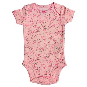 Pink Floral Short Sleeve Onesie